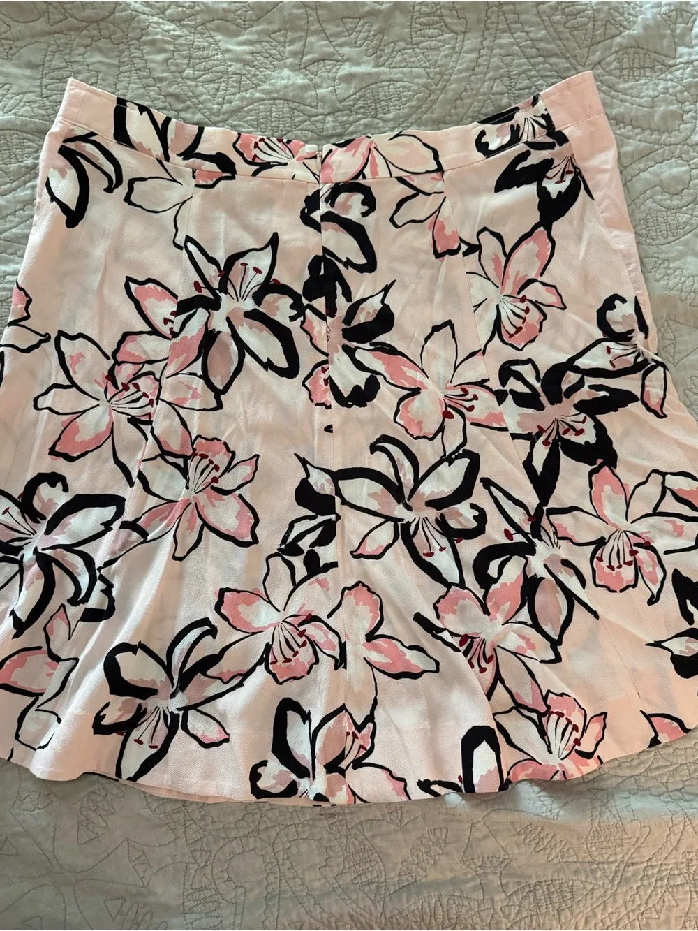 Kate Spade New York Floral A-Line Skirt Pink Black White Size 16